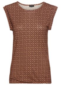 Laura Scott Damen T-Shirt, braun, casual, Gr. 40, gemustert, Single Jersey, Obermaterial: 100% Viskose, Shirts, figurumspielende Passform, gemustert,
