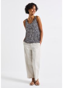 Street One Damen Trägertop, blau, casual, Gr. 46, bedruckt, Stoff, 95% Viskose, 5% Elasthan, Tops, mit abgerundetem V-Ausschnitz