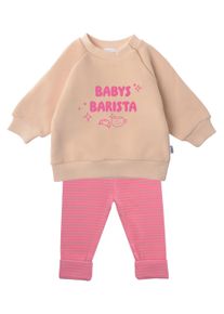Liliput Kinder Sweatanzug "Babys Barista", beige, Gr. 98, bedruckt, 95% Baumwolle, 5% Polyester, Sportanzüge, mit elastischen Bündchen