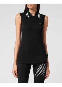 Plein Sport Damen Poloshirt "Polohemd", schwarz, Gr. XS, Obermaterial: 100% Baumwolle, Shirts