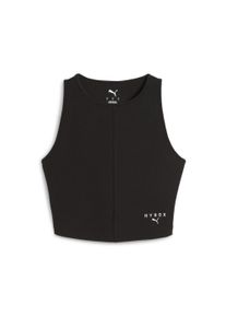 Puma Damen Trainingsshirt "Puma x HYROX Rib Cropped Tanktop Damen", schwarz, Gr. L, Obermaterial: 58% Baumwolle, 39% Polyester, 3% Elasthan, Shirts