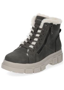 Tom Tailor Damen Schnürstiefelette "Tom Tailor Stiefelette Lederimitat/Textil", Gr. 40, grau, Lederimitat, Textil, casual, Schuhe