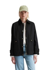 Marc O'Polo MARC O'POLO Damen Langjacke, schwarz, casual, Gr. 42, Canvas, Obermaterial: 80% Baumwolle, 20% Polyamid, Jacken, im Cape-Stil, Kragen mit Cord,