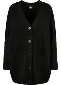 Urban Classics Damen Strickjacke "Urban Classics Damen Ladies Chunky Fluffy Knit Cardigan", schwarz, Gr. XL, unifarben, 73% Polyacryl, 27% Polyester,