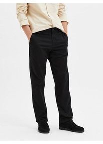 Selected Homme Herren Stoffhose "SLH196-STRAIGHT-NEW MILES FLEX PANT NOOS", schwarz, modisch, Gr. 28, unifarben, Web, Obermaterial: 91% Baumwolle, 6%