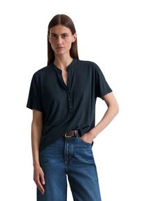 Marc O'Polo MARC O'POLO Damen T-Shirt "aus LENZING ECOVERO ", blau, casual, Gr. L, unifarben, Obermaterial: 94% Viskose, 6% Elasthan, Shirts