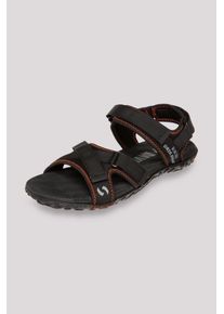 CAMP DAVID Herren Sandale, Gr. 43, schwarz, Textil, Synthetik, bestickt, casual, Schuhe, mit Klettverschluss