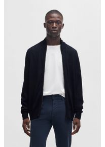 BOSS Orange Herren Strickjacke "Avac", blau, casual, Gr. XL, Strick, Obermaterial: 60% Schurwolle, 40% Polyacryl, Strickjacken, mit Logostickerei auf