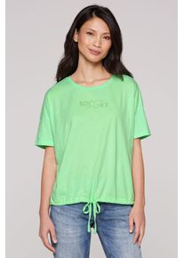 SOCCX Damen Rundhalsshirt, grün, casual, Gr. XXL, bedruckt, Material: 50% Baumwolle, 50% Polyester, Shirts, mit Baumwolle