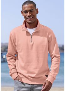 John Devin Herren Sweatshirt, rot, casual, Gr. S, unifarben, angeraute Sweatware, Obermaterial: 60% Baumwolle, 40% Polyester, Sweatshirts, Langarm,