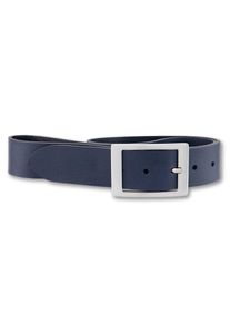Bernd Götz BERND GÖTZ Damen Ledergürtel, blau, casual, Gr. 130, unifarben, Rindsleder, Gürtel, mit silberfarbener Schließe