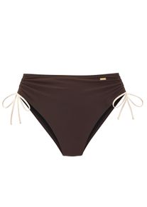 Damen Bikini-Hose "Emma", braun, Gr. 38, Copenhagen Studios, Recycling-Polyamid, Badehosen, mit Kontrastdetails