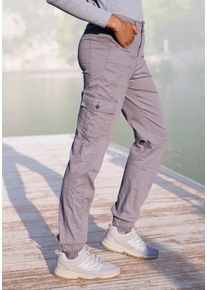 active by Lascana LASCANA ACTIVE Damen Trekkinghose "Cargo Jeans Optik", grau, casual, Gr. 36, unifarben, Obermaterial: 98% Baumwolle, 2% Elasthan, Hosen, Baumwollmix
