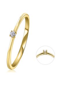 ONE ELEMENT Damen Diamantring "0,03 ct Diamant Brillant Ring aus 585 Gelbgold", 50, 0,03 ct mit Diamant, Gelbgold 585-Gold-Diamanten, gold, Gelbgold
