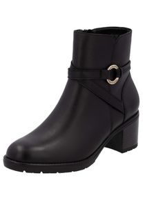 Remonte Damen Stiefelette, Gr. 41, schwarz, Leder, unifarben, klassisch, Schuhe, Blockabsatz, Herbstmode, Businessschuh mit Innenreißverschluss