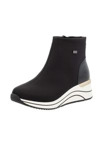 Remonte Damen Keilsneaker, Gr. 43, schwarz, Textil, Lacklederimitat, unifarben, modisch, Schuhe, Plateauboots, High Top Stiefelette mit