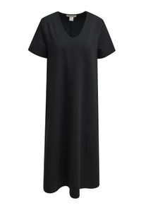 Smith & Soul SMITH & SOUL Damen Sommerkleid, schwarz, casual, Gr. S, unifarben, Material: 70% Baumwolle, 25% Polyester, 5% Elasthan, Kleider, mit V-Ausschnitt