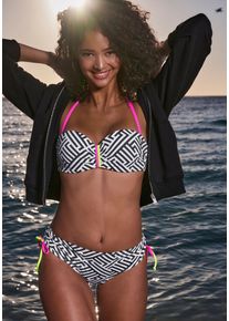 Buffalo Damen Bügel-Bandeau-Bikini-Top "Gio", schwarz-weiß, Gr. 36, gemustert, bedruckt, Obermaterial: 83% Polyamid, 17% Elasthan. Futter: 100%