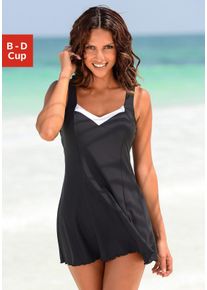 sheego Große Größen Badekleid, schwarz-reinweiß, Größe 42B - Damen