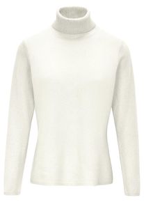 include - Rollkragen-Pullover aus Schurwolle und Kaschmir, weiss, Gr. 36 / S - Schurwolle