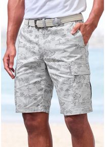 Cargoshorts John Devin, Herren, Gr. 32, N-Gr, grau (grau bedruckt), Web, Obermaterial: 97% Baumwolle, 3% Elasthan, bedruckt, regular fit kurz, Hosen Cargoshorts, Shorts aus elastischer Baumwolle, modisch bedruckt, Topseller