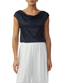 s.Oliver BLACK LABEL T-Shirt, mit Wasserfall-Ausschnitt