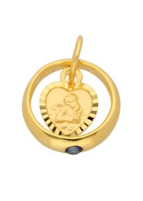 Adelia´s ADELIA ́S Damen Ketten-Anhänger "333 Gold Anhänger Taufring Ø 10,6 mm", Gold, blau, Gold, Schmuckanhänger, mit Safir Goldschmuck für Damen