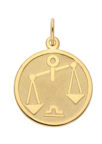 Adelia´s ADELIA ́S Damen Ketten-Anhänger "333 Gold Sternzeichen Anhänger Waage Ø 16 mm", Waage, Gold, gold, Gold, Schmuckanhänger, Goldschmuck für Damen &