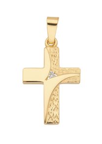Adelia´s ADELIA ́S Damen Kreuz-Anhänger "Damen & Herren 333 Gold Kreuz Anhänger mit Zirkonia", Gold, gold, Gold, Schmuckanhänger, mit Zirkonia für Damen &