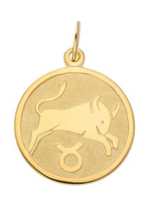 Adelia´s ADELIA ́S Damen Ketten-Anhänger "333 Gold Sternzeichen Anhänger Stier Ø 16 mm", Stier, Gold, gold, Gold, Schmuckanhänger, Goldschmuck für Damen &