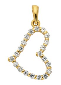 Adelia´s ADELIA ́S Damen Ketten-Anhänger "333 Gold Anhänger Herz", Gold, gold, Gold, Schmuckanhänger, mit Zirkonia Goldschmuck für Damen