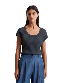 Marc O'Polo MARC O'POLO Damen T-Shirttiefblau sea, casual, Gr. S, Strick, Obermaterial: 50% Baumwolle, 50% Modal, Shirts, luftiges Strickgewebemuster, slim fit