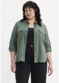 LEVI'S® PLUS LEVI'S PLUS Damen Hemdbluse "DOREEN UTILITY SHIRT"schwarz fores, casual, Gr. XXL, unifarben, Web, Obermaterial: 100% Lyocell, Blusen, angenehm luftig