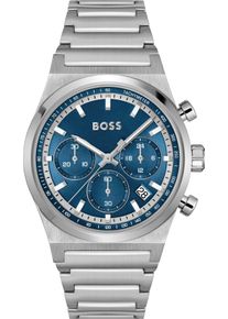 BOSS Herren Chronograph "CANDOR CHRONO"silberfarben, blau, Armbanduhren, Quarzuhr, Armbanduhr, Herrenuhr, Edelstahlarmband, analog, Tag