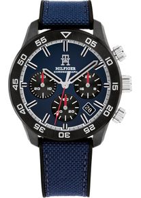 Tommy Hilfiger Herren Chronograph "TH85 CARBON"blau, Armbanduhren, Quarzuhr, Armbanduhr, Herrenuhr, analog, Tag, Stoppfunktion
