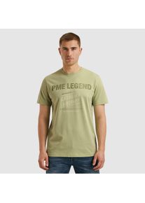 PME-Legend PME LEGEND Herren T-Shirt "Short sleeve r-neck single jersey"gray grün, casual, Gr. XL, bedruckt, unifarben, Jersey, Obermaterial: 100% Baumwolle,