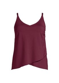 LANDS' END Tankinitop mit Tulpensaum chlorresistent, Damen,  Rot, Nylon-Mischung, by Lands' End
