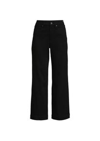 LANDS' END Farbige Culotte-Jeans High Waist, Damen,  Schwarz, Elasthan/Viskose/Baumwoll-Mischung, by Lands' End