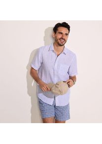 LANDS' END Premium Reinleinen-Hemd mit kurzen &Auml;rmeln, Classic Fit, Herren,  Blau, Leinen, by Lands' End