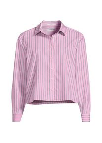 LANDS' END Kurze, b&uuml;gelfreie Hemdbluse, Damen,  Pink, Baumwolle, by Lands' End