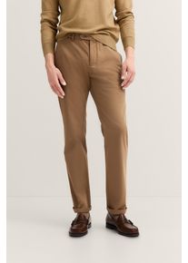 Bugatti Herren Chinohose "Modern Fit"640, hellbraun, casual, Gr. 32, unifarben, 89% Baumwolle, 7% Poly T400, 4% Elasthan, Hosen, mit Luxury Power