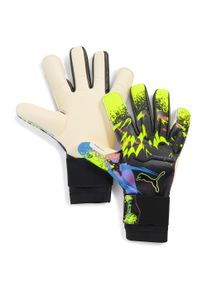 Puma Damen Torwarthandschuhe "ULTRA Ultimate TEASER Hybrid Torwarthandschuhe Unisex"schwarz luminous lila lime squeeze gelb, Gr. 9, 76% Latex, 23%