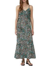 s.Oliver Damen Maxikleidschwarz turquise, casual, Gr. 42, bedruckt, Web, Obermaterial: 100% Baumwolle, Kleider, mit All-Over Print