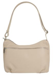 Samantha Look Damen Shopper, beige, Leder, unifarben, leicht glänzend, Taschen, echt Leder, Made in Italy