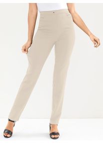 Classic Basics Damen Stretch-Hose, beige, Gr. 21, unifarben, 72% Viskose, 25% Polyamid, 3% Elasthan, Hosen