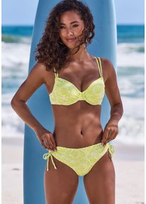 Venice Beach Damen Bügel-Bikini-Top "Peony", grün, Gr. 38, Strukturmuster, Polyester, Recycling-Polyester, Bikini-Oberteile, aus modischer