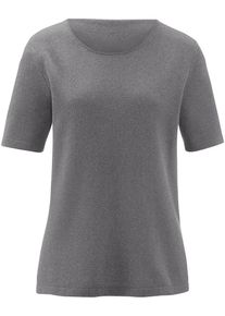 Peter Hahn - Rundhals-Pullover aus Seide mit Kaschmir, grau, Gr. 36 / S - Seide