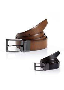 MONTI Damen Ledergürtel "FLORENZ"schwarz, cognac, Gr. 100, Obermaterial: 50% Rindsleder, 50% Polyethylen, Gürtel