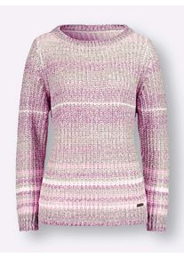 Casual Looks Damen Strickpullover "Pullover"taupe, orchidee, gestreift, Gr. 40, gemustert, mehrfarbig, gestreift, 100% Polyacryl, Pullover