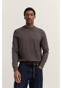 Bugatti Herren Rundhalspullover "Regular Fit"90, braun, casual, Gr. 4XL, unifarben, Sweatware, 95% Baumwolle, 5% Kaschmir, Pullover, aus